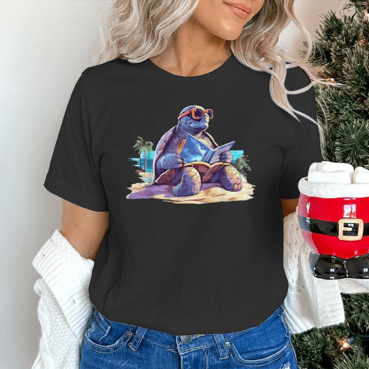 Turtle Wearing Sunglasses Reading A Book On The Beach Summer Unisex T-Shirt Turtle Wearing Sunglasses Reading A Book On The Beach Summer Unisex T-Shirt