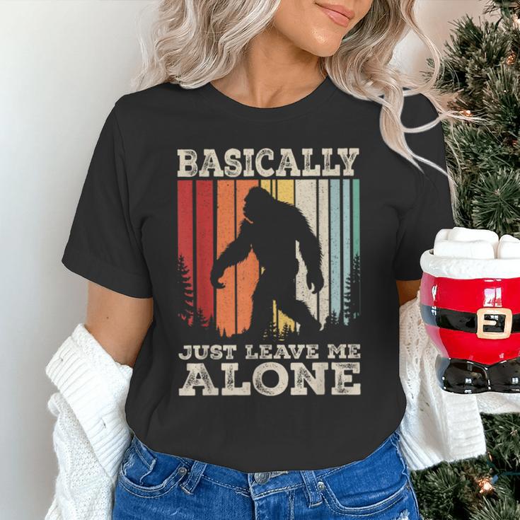 Vintage Basically Just Leave Me Alone Bigfoot Introverts Unisex T-Shirt