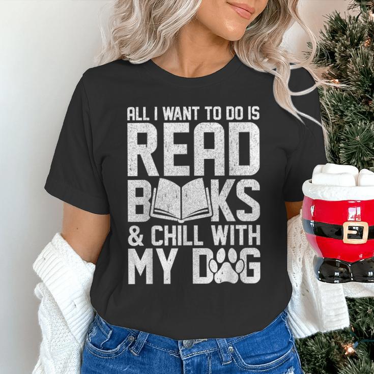 All I Want To Do Is Read Books Reading Dog Lovers Unisex T-Shirt