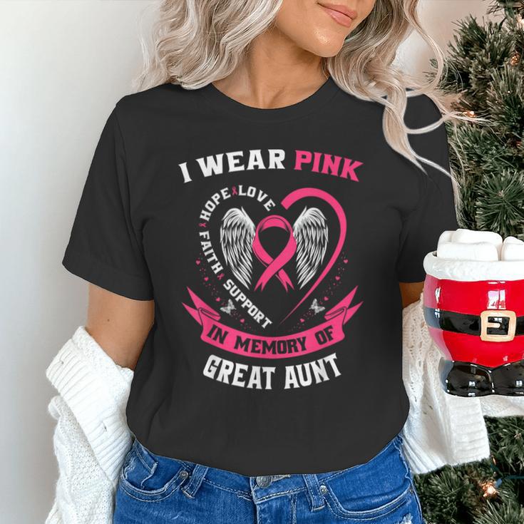 I Wear Pink In Memory Of Great Aunt Breast Cancer Shirts Tee Unisex T-Shirt