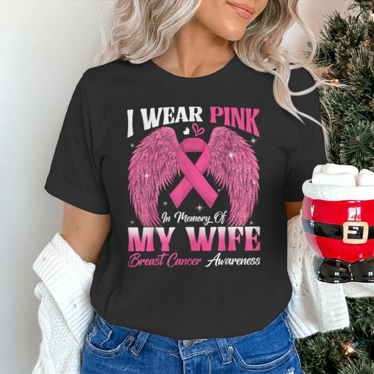 I Wear Pink In Memory Of My Wife Breast Cancer Awareness Day Unisex T-Shirt