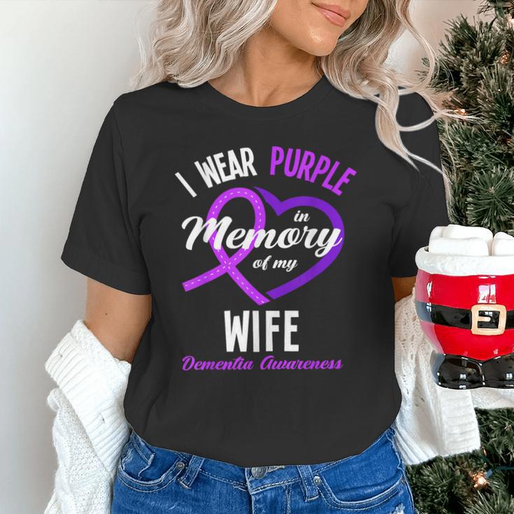 I Wear Purple In Memory For My Wife Dementia Awareness Unisex T-Shirt