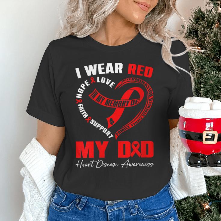 I Wear Red In My Memory Of My Dad Heart Disease Awareness Unisex T-Shirt