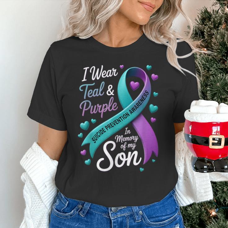I Wear Teal And Purple In Memory My Son Suicide Prevention Unisex T-Shirt