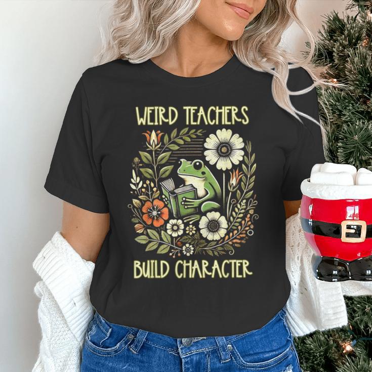 Weird Teachers Build Character Frog Reading Book Librarian Unisex T-Shirt Weird Teachers Build Character Frog Reading Book Librarian Unisex T-Shirt