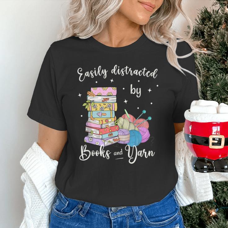 Yarn Quote Easily Distracted By Books And Yarn Reader Unisex T-Shirt