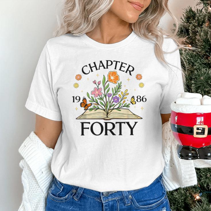 1986 Chapter Forty 40th Birthday Wildflower Book Unisex T-Shirt
