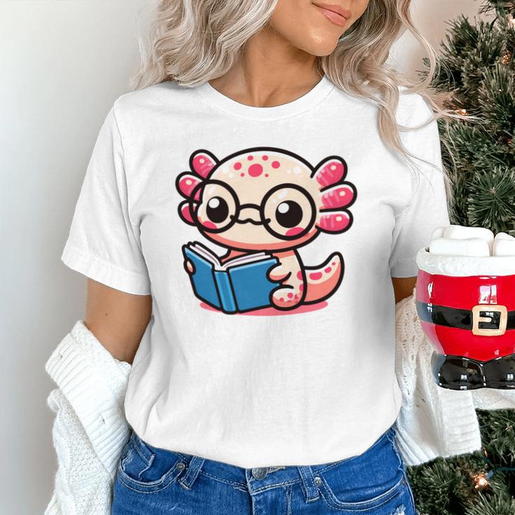 Adorable Book Lover Axolotl With Reading Glasses Cute Unisex T-Shirt Adorable Book Lover Axolotl With Reading Glasses Cute Unisex T-Shirt