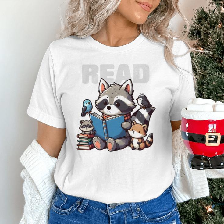 Animals Raccoon Reading Book Librarian Across America Kids Unisex T-Shirt