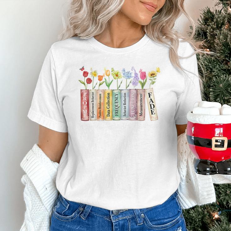 Applied Behavior Analysis Book Wildflower ABA RBT Therapist Premium Tri-Blend Unisex T-Shirt