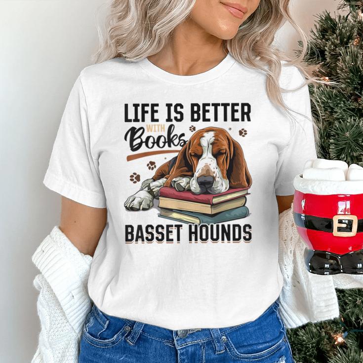 Basset Hound Dog Breed Life Is Better With Books And a For Men Women Girls Kids Unisex T-Shirt Basset Hound Dog Breed Life Is Better With Books And a For Men Women Girls Kids Unisex T-Shirt