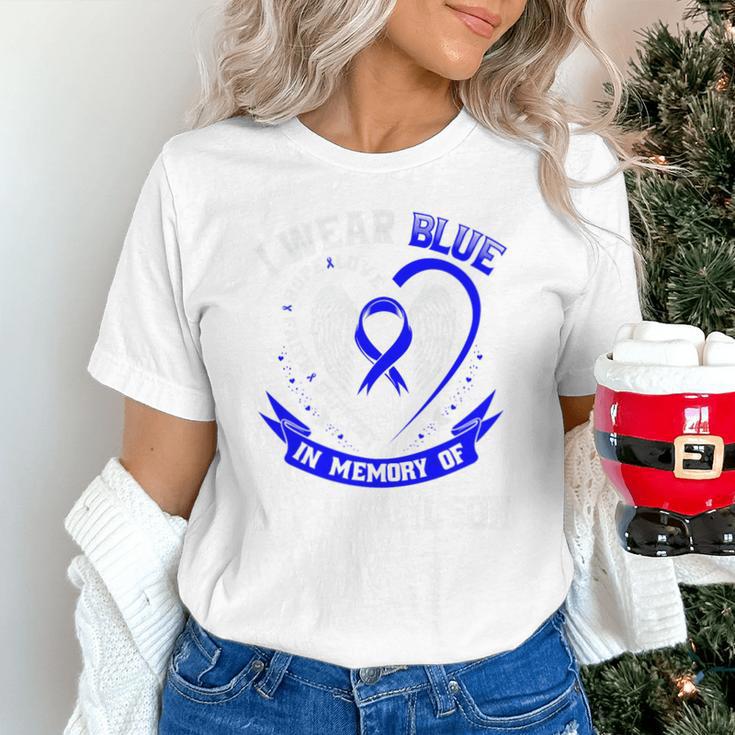 Blue In Memory Of Grandson Colon Cancer Awareness Shirts Premium Unisex T-Shirt