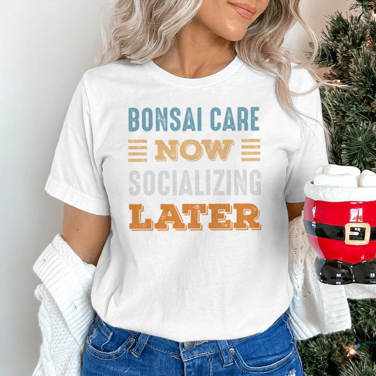 Bonsai Care Now Minimal Socializing Introvert Vintage Unisex T-Shirt