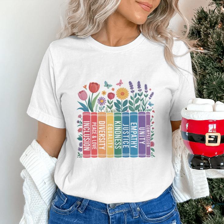Book Flower Radicalized By Basic Decency Feminist Leftist Unisex T-Shirt