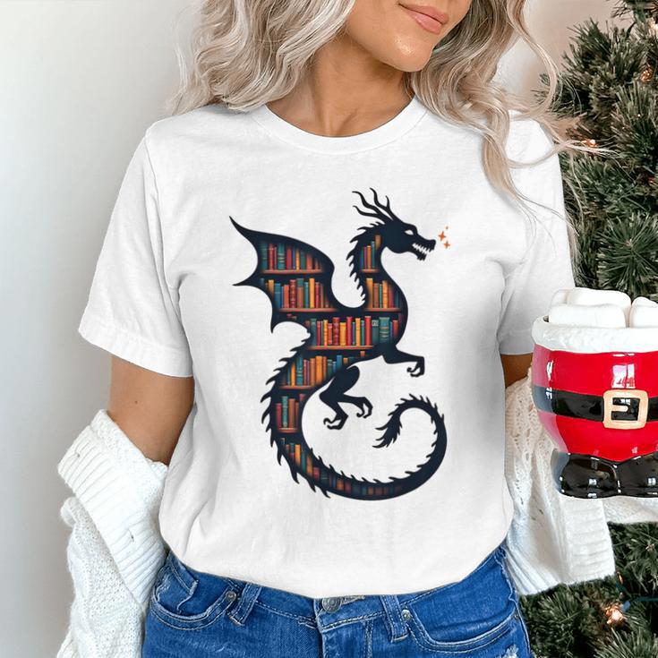 Book Lover Bookworm Reading Books Dragon Unisex T-Shirt