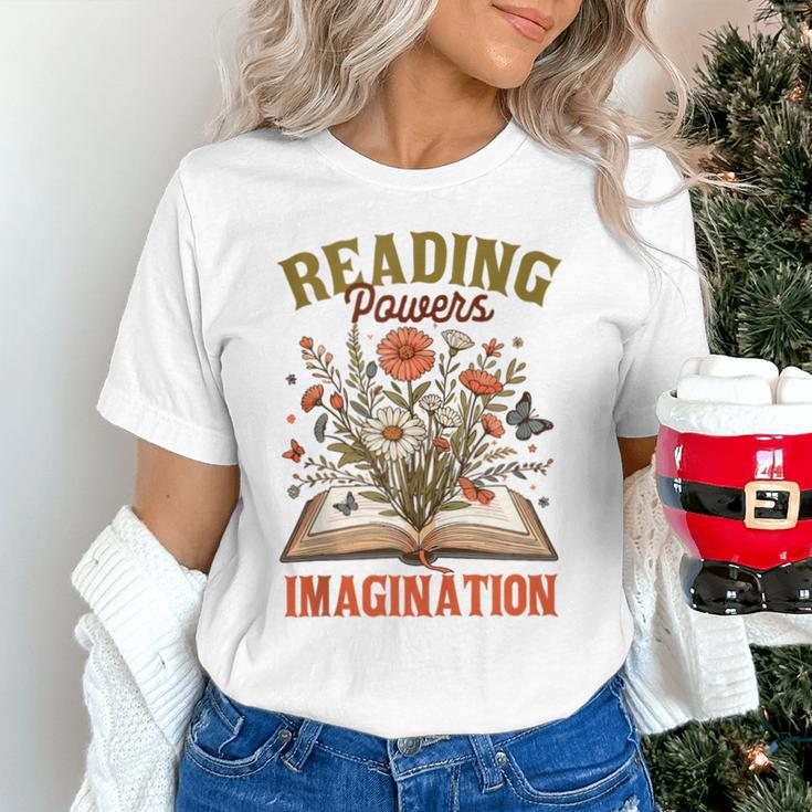Book Lover Reading Bookish Floral Reading Powers Imagination Unisex T-Shirt Book Lover Reading Bookish Floral Reading Powers Imagination Unisex T-Shirt