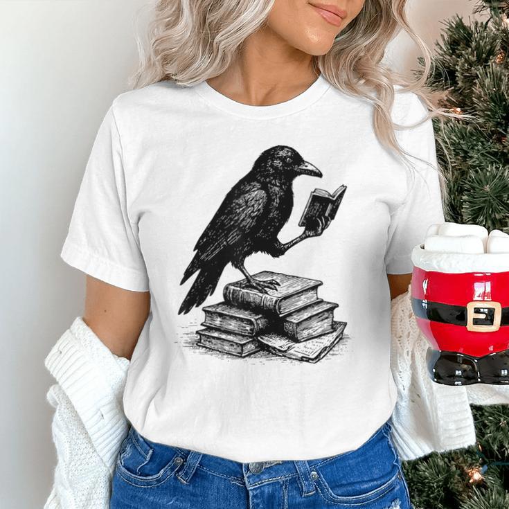 Book Raven Vintage Dark Academia Literature Reading Unisex T-Shirt Book Raven Vintage Dark Academia Literature Reading Unisex T-Shirt