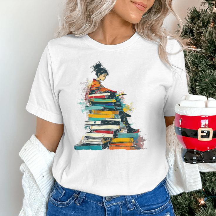 Books Abstract Artist Women Art Painting Books Unisex T-Shirt