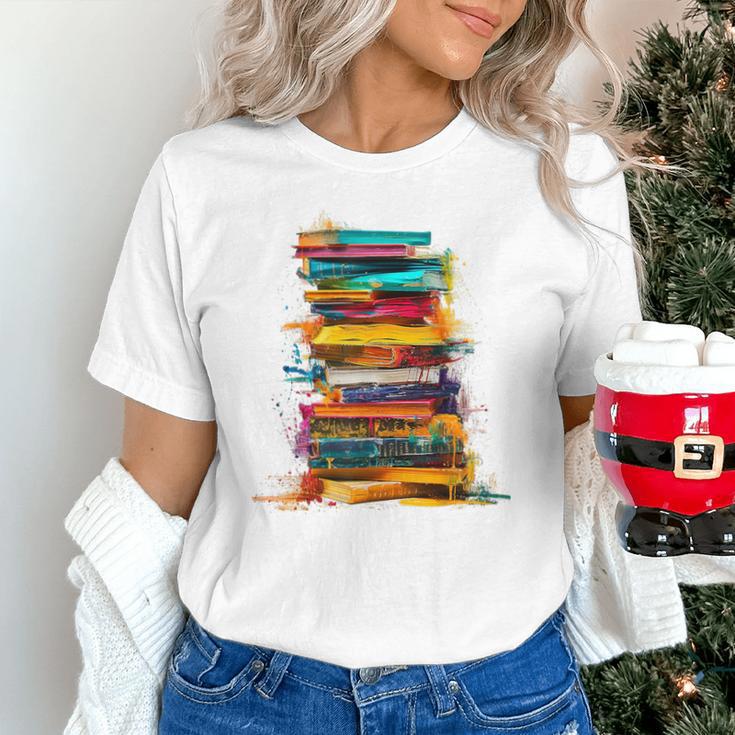 Books Painting Colorful Art Abstract Graphic Books Unisex T-Shirt