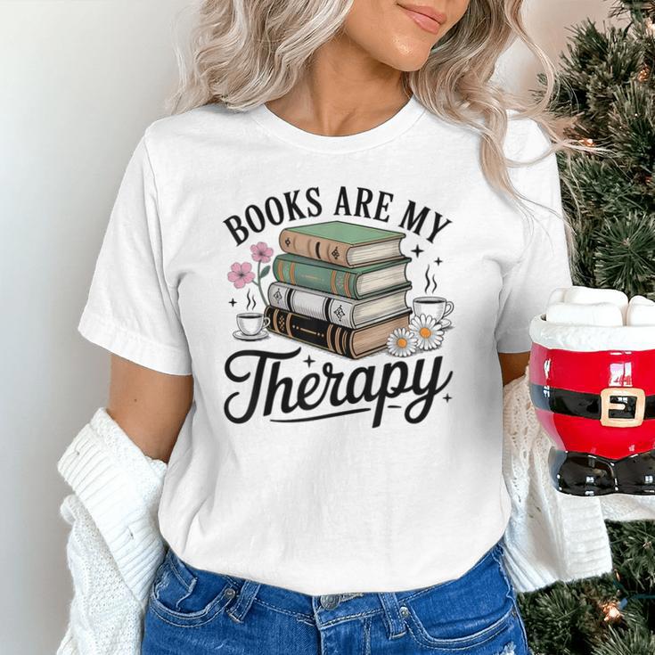 Books Are My Therapy Bookworm Reading Unisex T-Shirt Books Are My Therapy Bookworm Reading Unisex T-Shirt