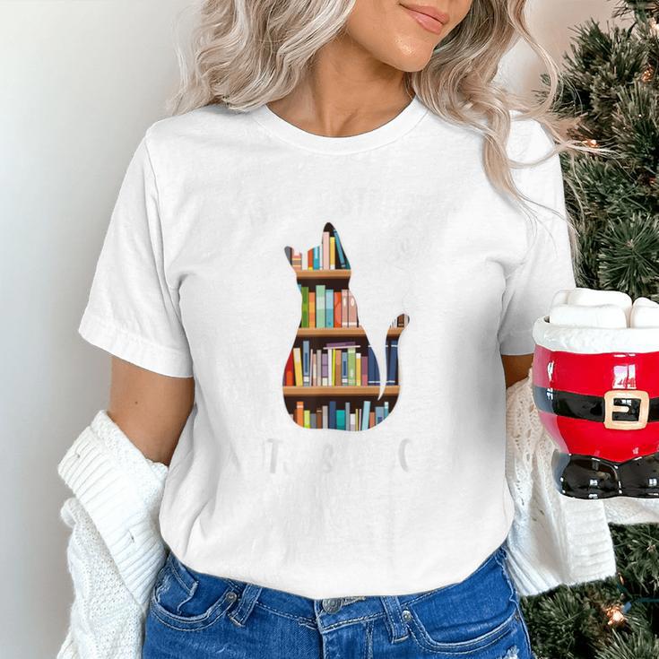 Cat Lover Tee Women Book Lover Reading Librarian Read Unisex T-Shirt