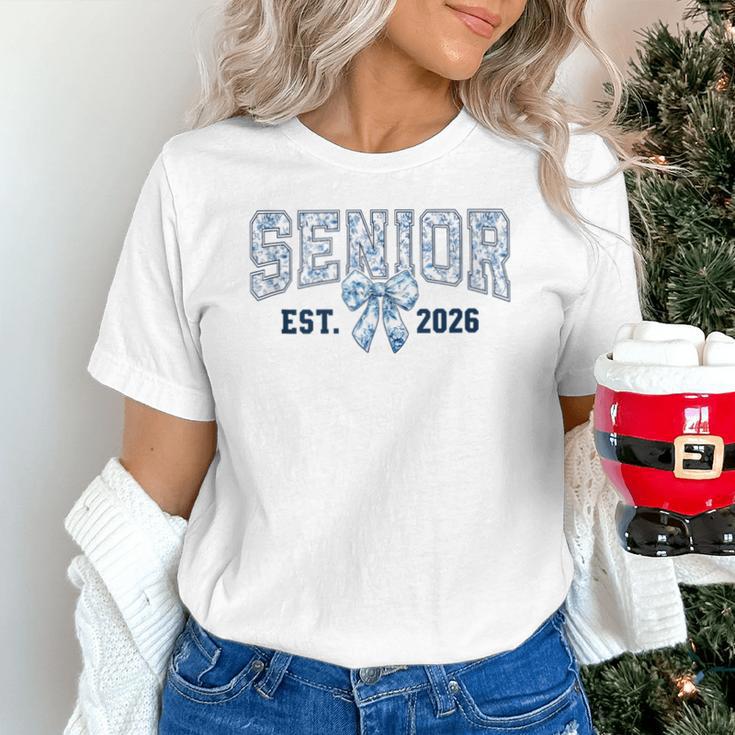 Class Of 2026 Senior 26 Coquette Bow Toile Preppy Graduation Unisex T-Shirt