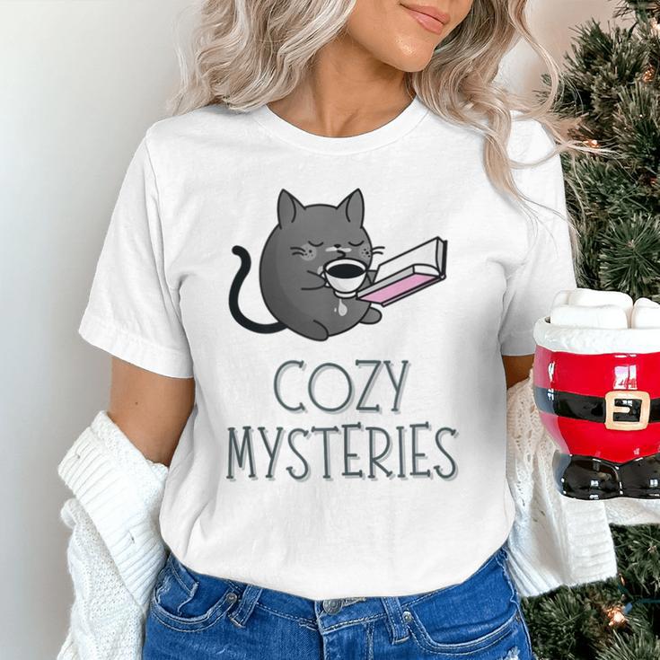 Cozy Mysteries Coffee And Novel For Book Lovers Unisex T-Shirt