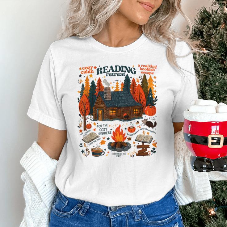 Cozy Reading Cabin Retreat Fall Bookish Autumn Cozy Reader Unisex T-Shirt