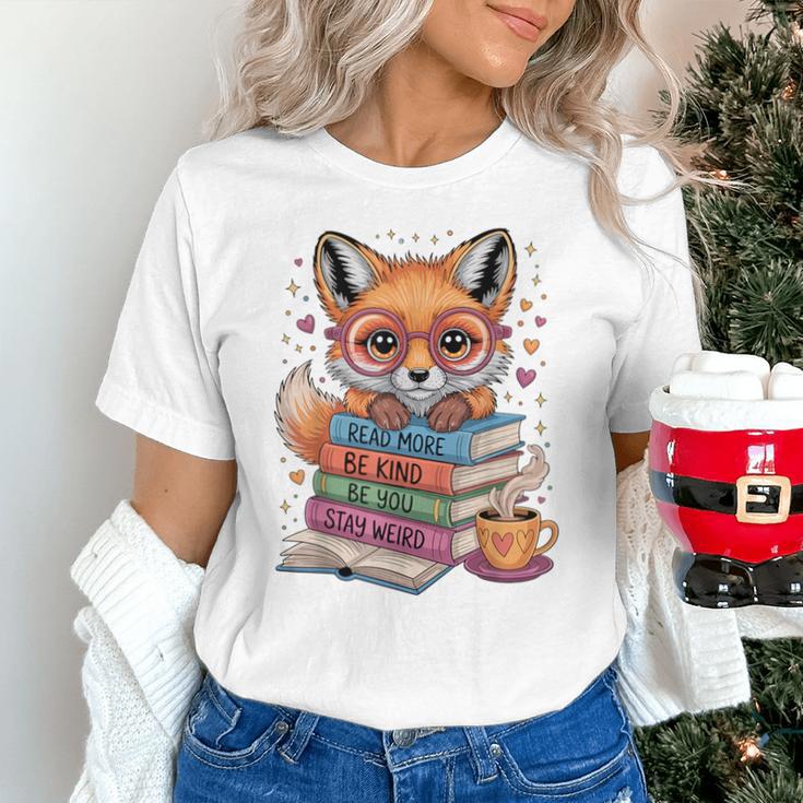 Cute Fox Read More Be Kind Stay Weird Reader Geek Book Lover Unisex T-Shirt Cute Fox Read More Be Kind Stay Weird Reader Geek Book Lover Unisex T-Shirt