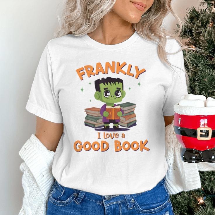 Cute Halloween Teacher Librarian Frankenstein Reading Books Unisex T-Shirt
