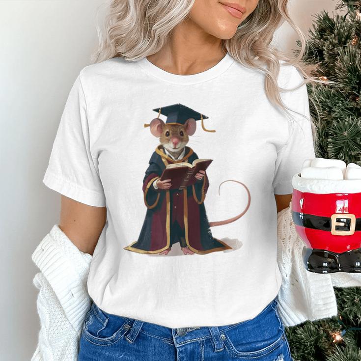 Cute Mouse Reading Book Graduation Unisex T-Shirt