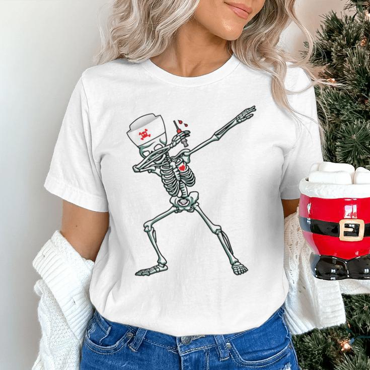 Dabbing Skeleton Nurse Halloween Graduation Unisex T-Shirt