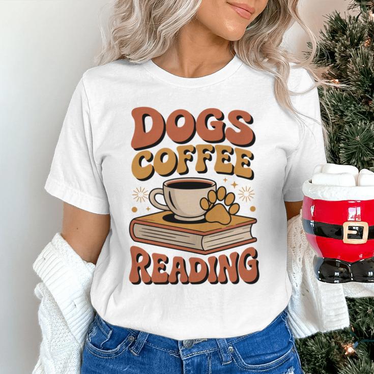 Dogs Coffee Reading Book Lover Unisex T-Shirt