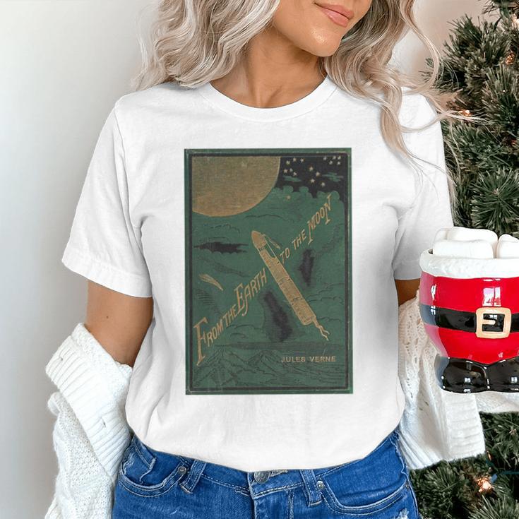 From The Earth To The Moon Book Cover 1874 Premium Unisex T-Shirt From The Earth To The Moon Book Cover 1874 Premium Unisex T-Shirt