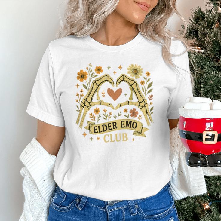 Elder Emo Club Skeleton Hands Heart Nostalgia Unisex T-Shirt
