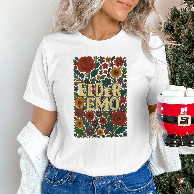 Elder Emo Floral Gothic Vintage Nostalgia Unisex T-Shirt