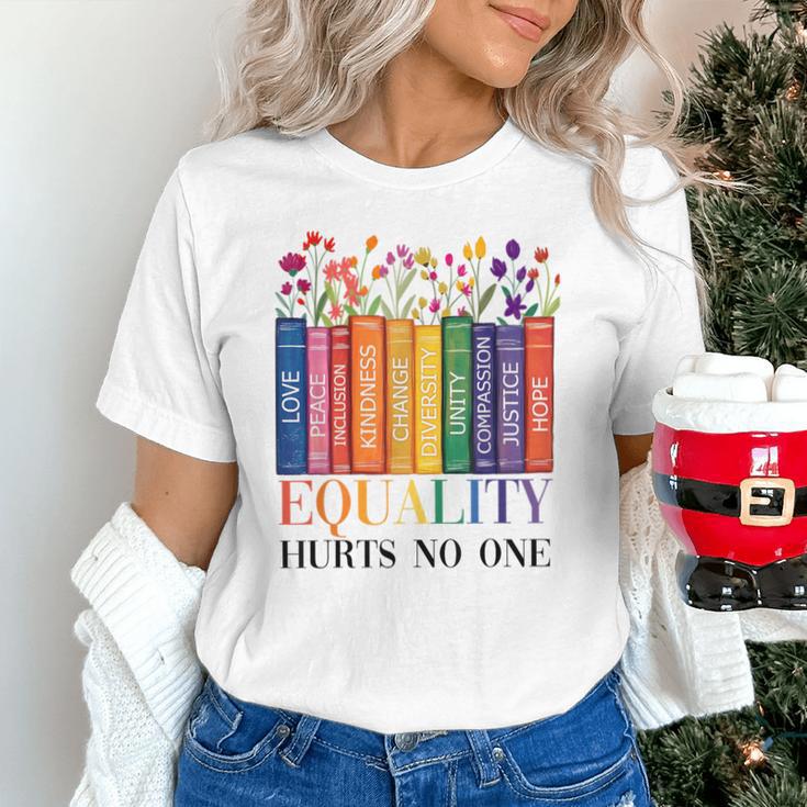 Equality Hurts No One LGBTQ Pride Books And Flowers Unisex T-Shirt