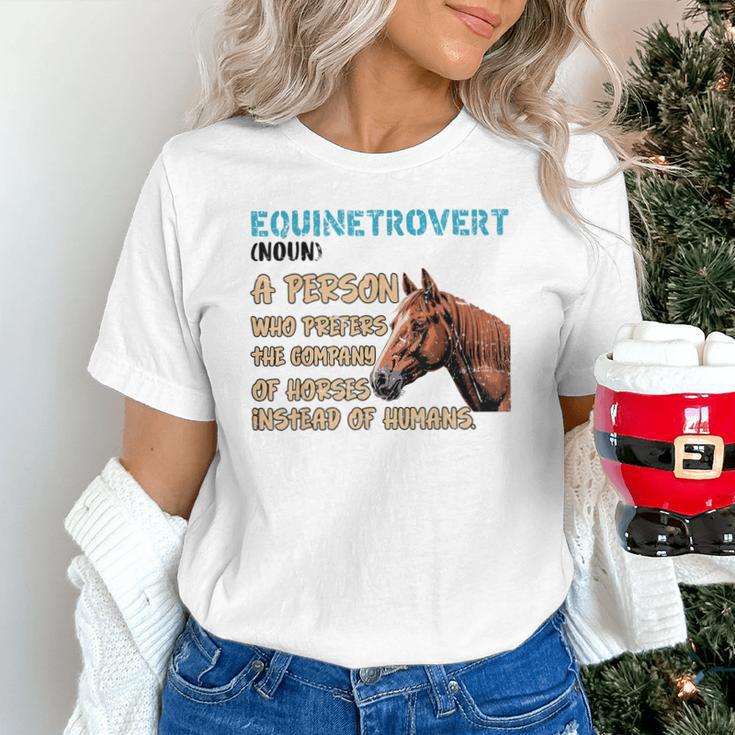 Equinetrovert Definition Equine Horse Riding Introvert Unisex T-Shirt
