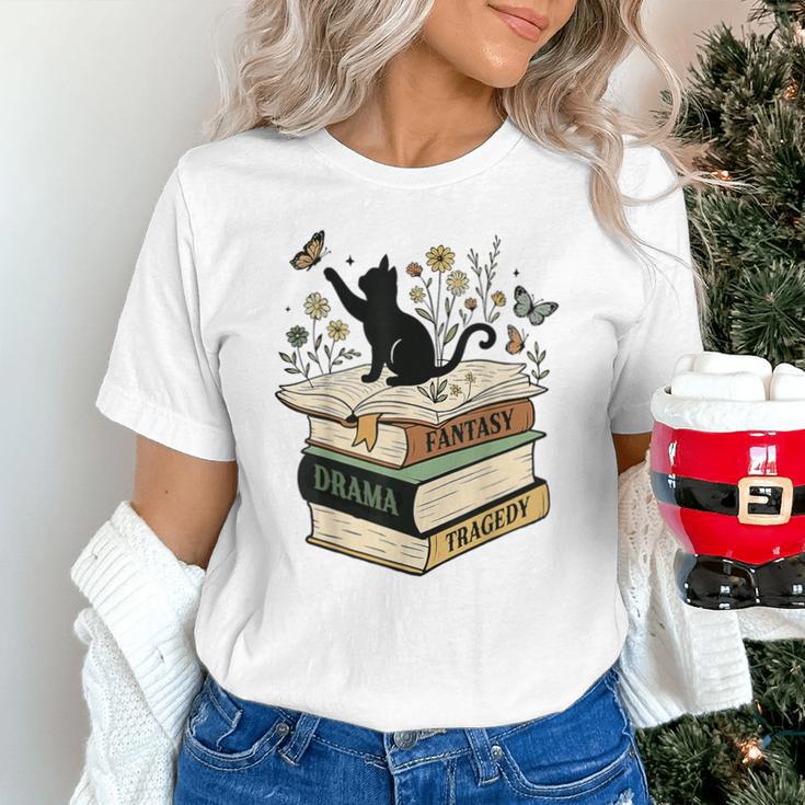 Fantasy Drama Tragedy Cat Book Lover Reading Humor Unisex T-Shirt