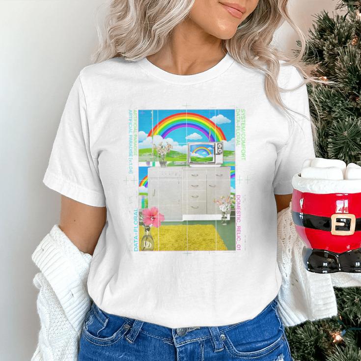 Frutiger Aero Aesthetic Rainbow Glitch Art Premium Tri-Blend Unisex T-Shirt