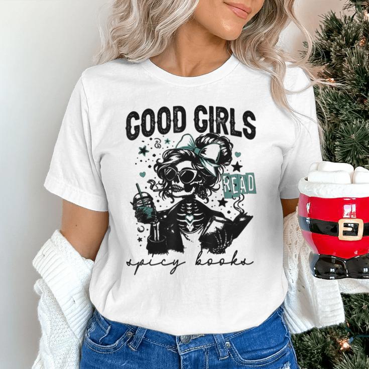 Good Girls Read Spicy Skeleton Book Club Unisex T-Shirt