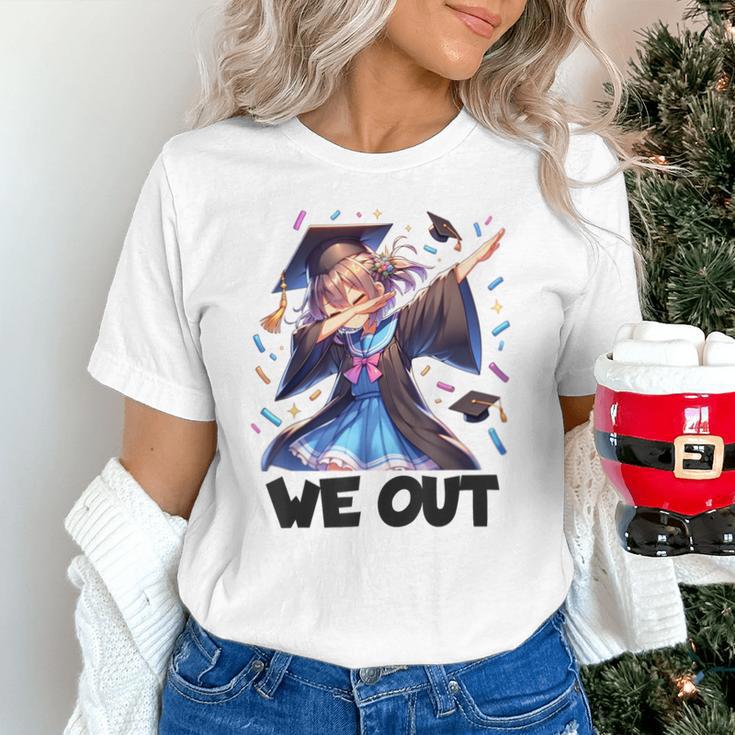 We Out Graduate Dabbing Anime Girl Grad Graduation Unisex T-Shirt