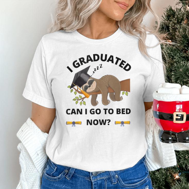 I Graduated Can I Go Back To Bed Sloth Graduation Cap Unisex T-Shirt