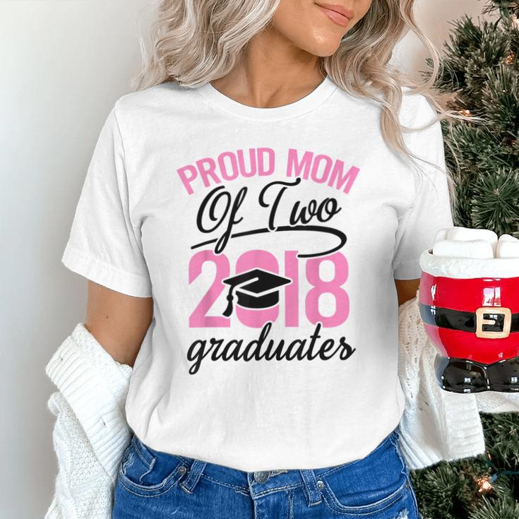 Graduation Shirt For Mom With Twins Proud Mom Of Two Unisex T-Shirt