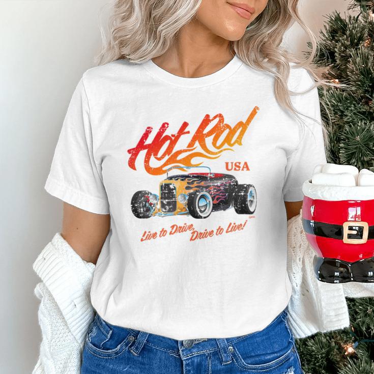 Hotrod Vintage Style Car Nostalgia Hotrod Distressed Premium Tri-Blend Unisex T-Shirt