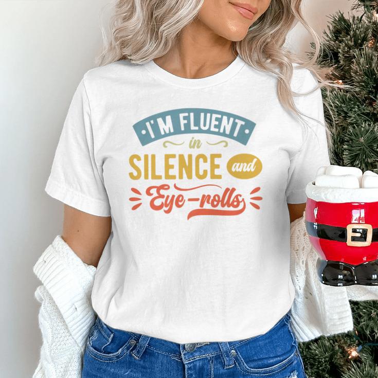 I'm Fluent In Silence And Eye-Rolls Introverts Premium Unisex T-Shirt I'm Fluent In Silence And Eye-Rolls Introverts Premium Unisex T-Shirt