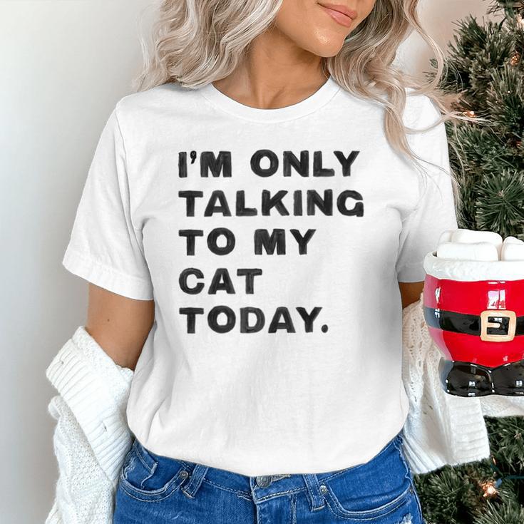 I'm Only Talking To My Cat Today Introvert Chalk Unisex T-Shirt