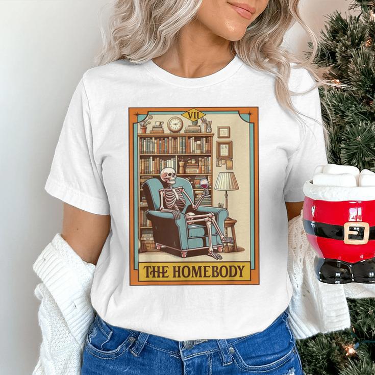 Introvert Homebody Awkward Skeleton The Homebody Tarot Card Unisex T-Shirt Introvert Homebody Awkward Skeleton The Homebody Tarot Card Unisex T-Shirt