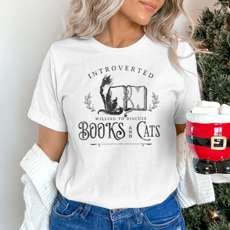 Introverted But Willing To Discuss Cats And Books Unisex T-Shirt