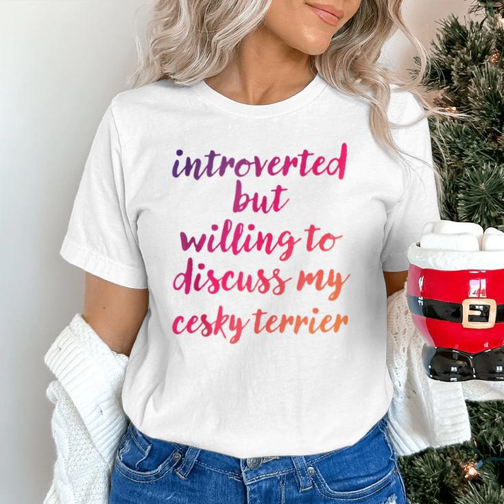 Introverted Willing To Discuss Cesky Terrier Introvert Unisex T-Shirt